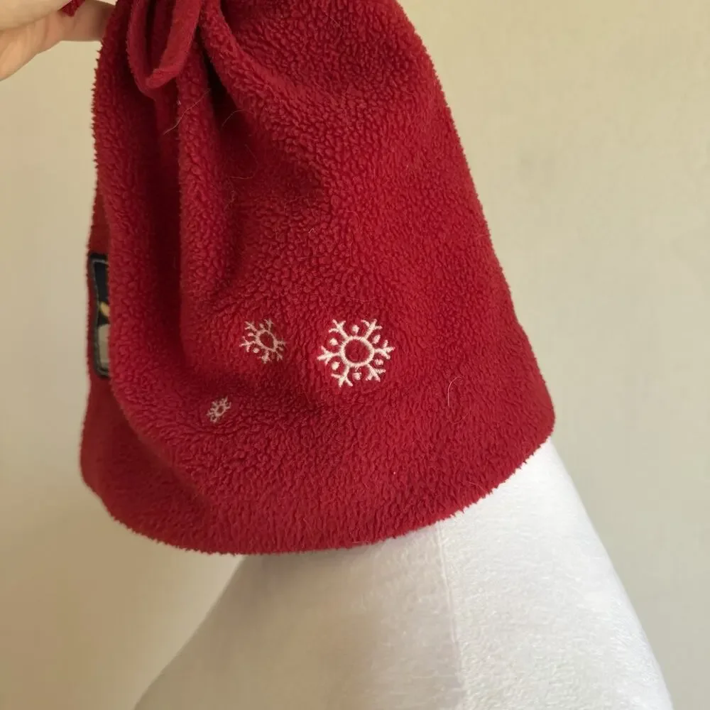 Disney Store Red Embroidered Winnie the Pooh Bear Snow Winter Beanie Hat